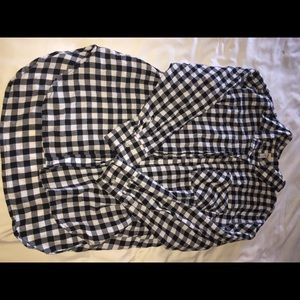 Button down B&W flannel